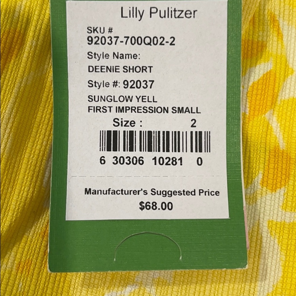 NWT Lilly Pulitzer Deenie Short Sunglow 2 - Picture 4 of 4